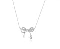 Women's Bow Necklace Sterling Silver Clavicle Chain