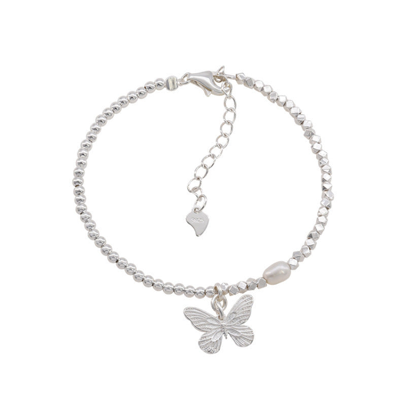 Sterling Silver Butterfly Pearl Small Pieces Of Silver Bracelet