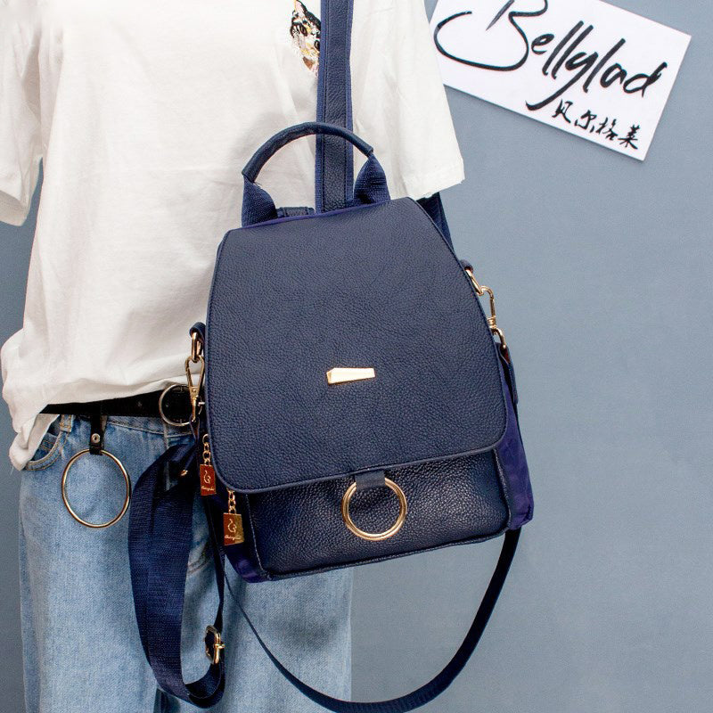 Ladies PU Leather and Nylon Backpack