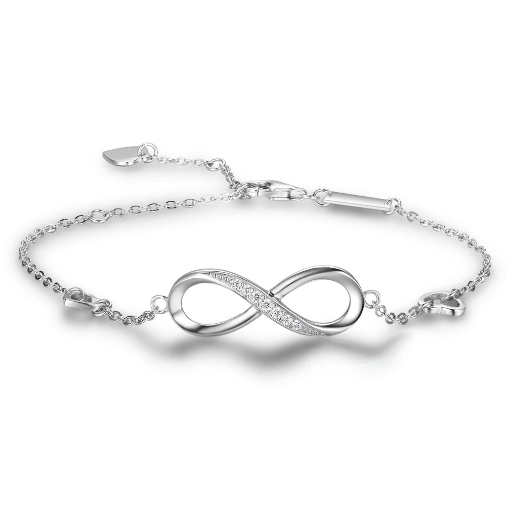 Infinite Love Sterling Silver Bracelets For Women Wedding Adjustable Bracelets & Bangles Anniversary Gift Jewel