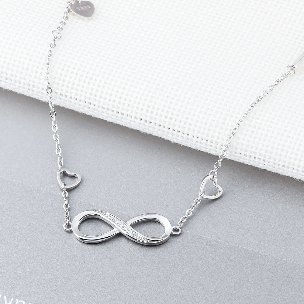 Infinite Love Sterling Silver Bracelets For Women Wedding Adjustable Bracelets & Bangles Anniversary Gift Jewel