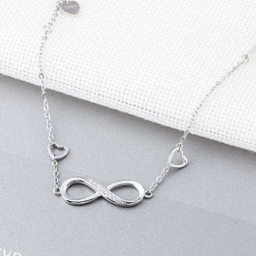 Infinite Love Sterling Silver Bracelets For Women Wedding Adjustable Bracelets & Bangles Anniversary Gift Jewel