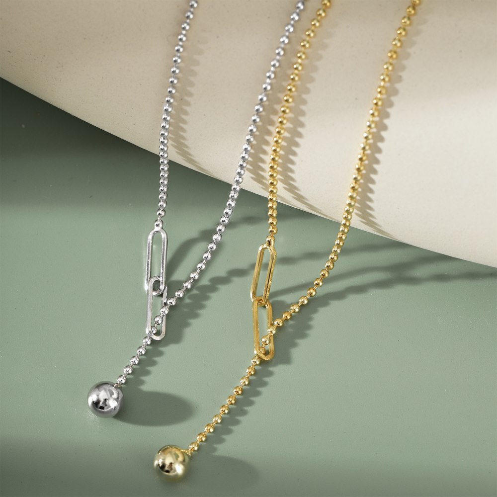 Tassel Ball Pendant Simple Elegant Necklace Women