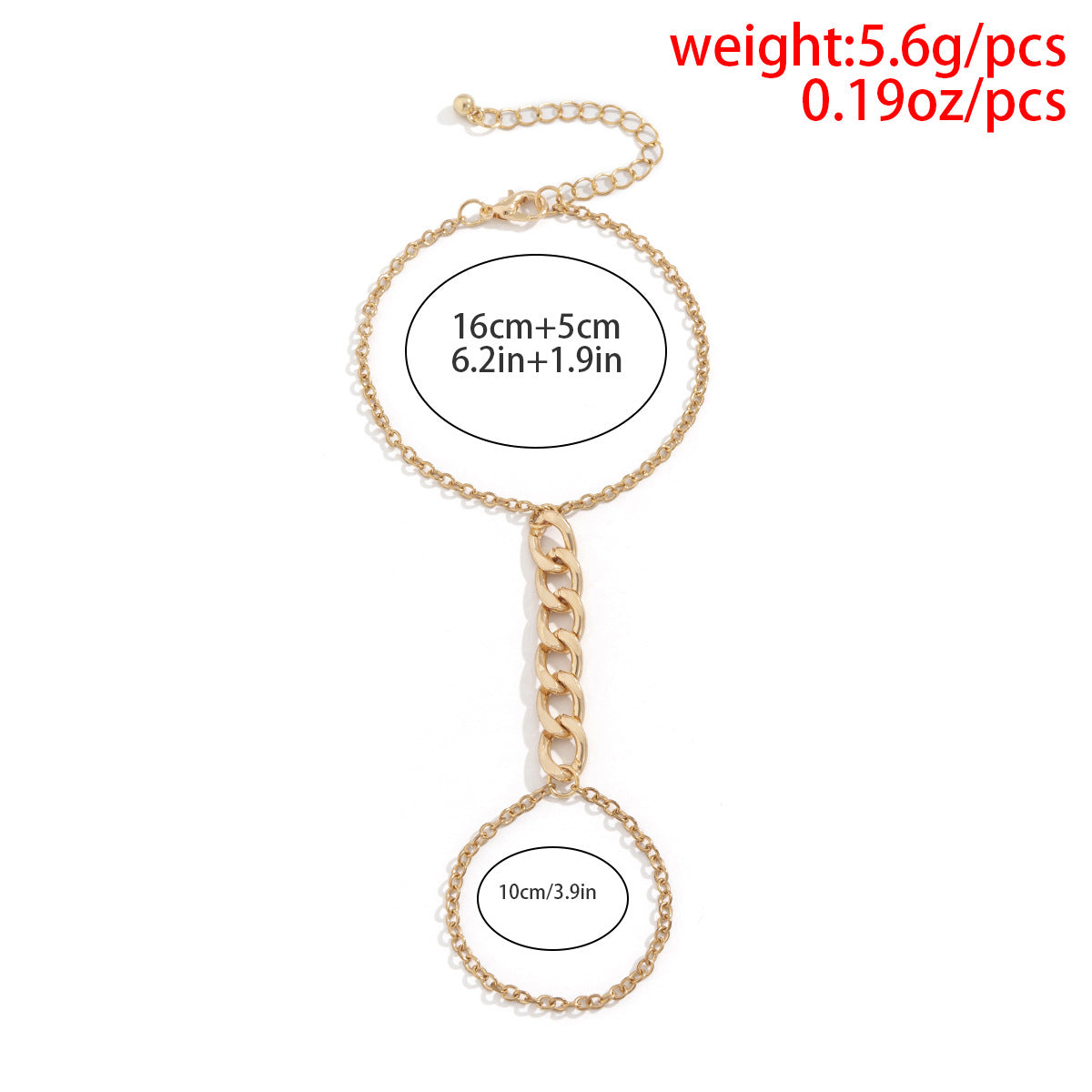 Women's Simple Metal Chain Niche Hollow Geometric Jewelry Finger Chain Bracelets