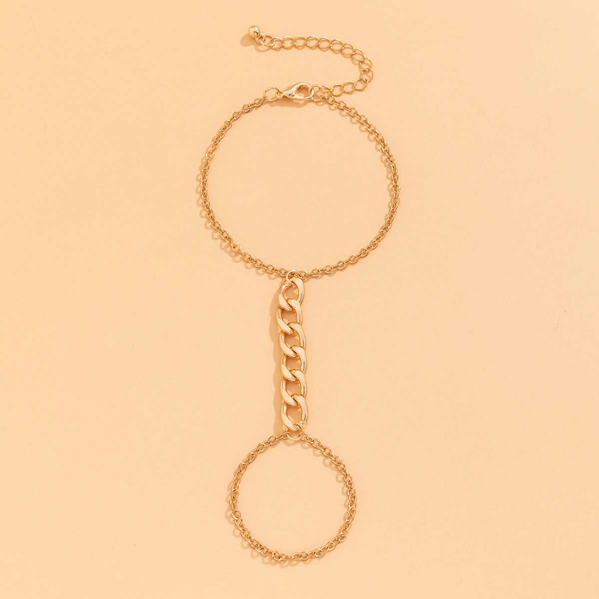 Women's Simple Metal Chain Niche Hollow Geometric Jewelry Finger Chain Bracelets