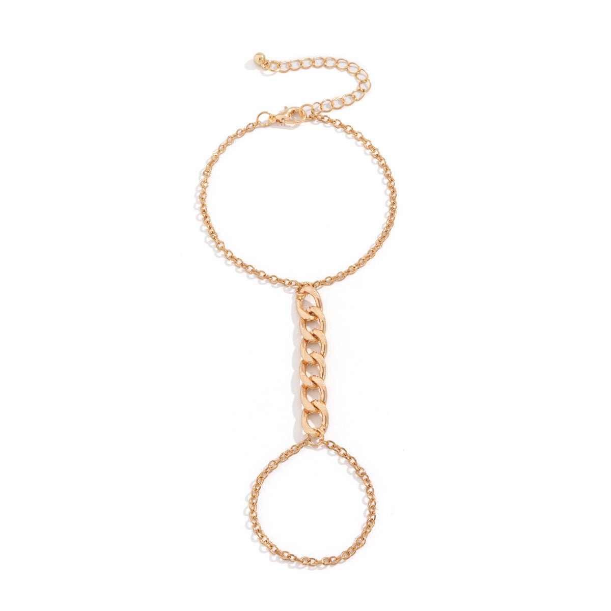 Women's Simple Metal Chain Niche Hollow Geometric Jewelry Finger Chain Bracelets